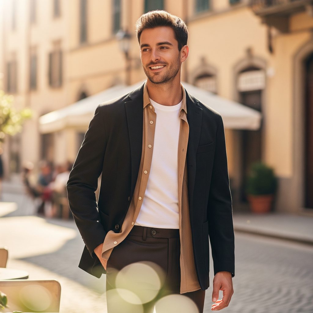 layered brown italian outfit