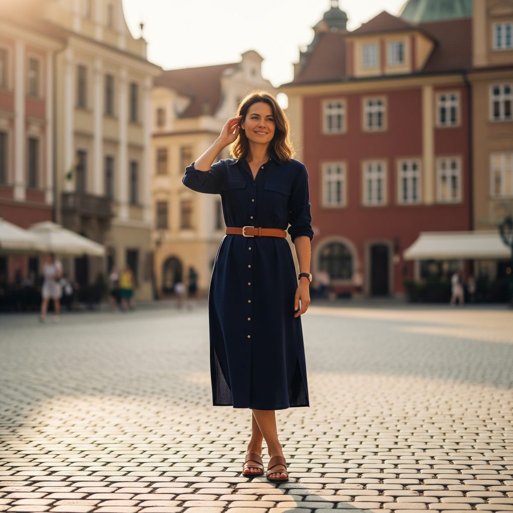 shirtdress blue