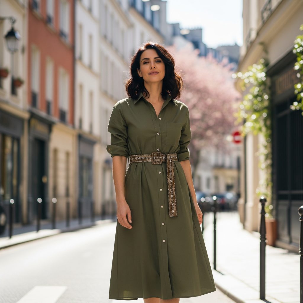 shirtdress green