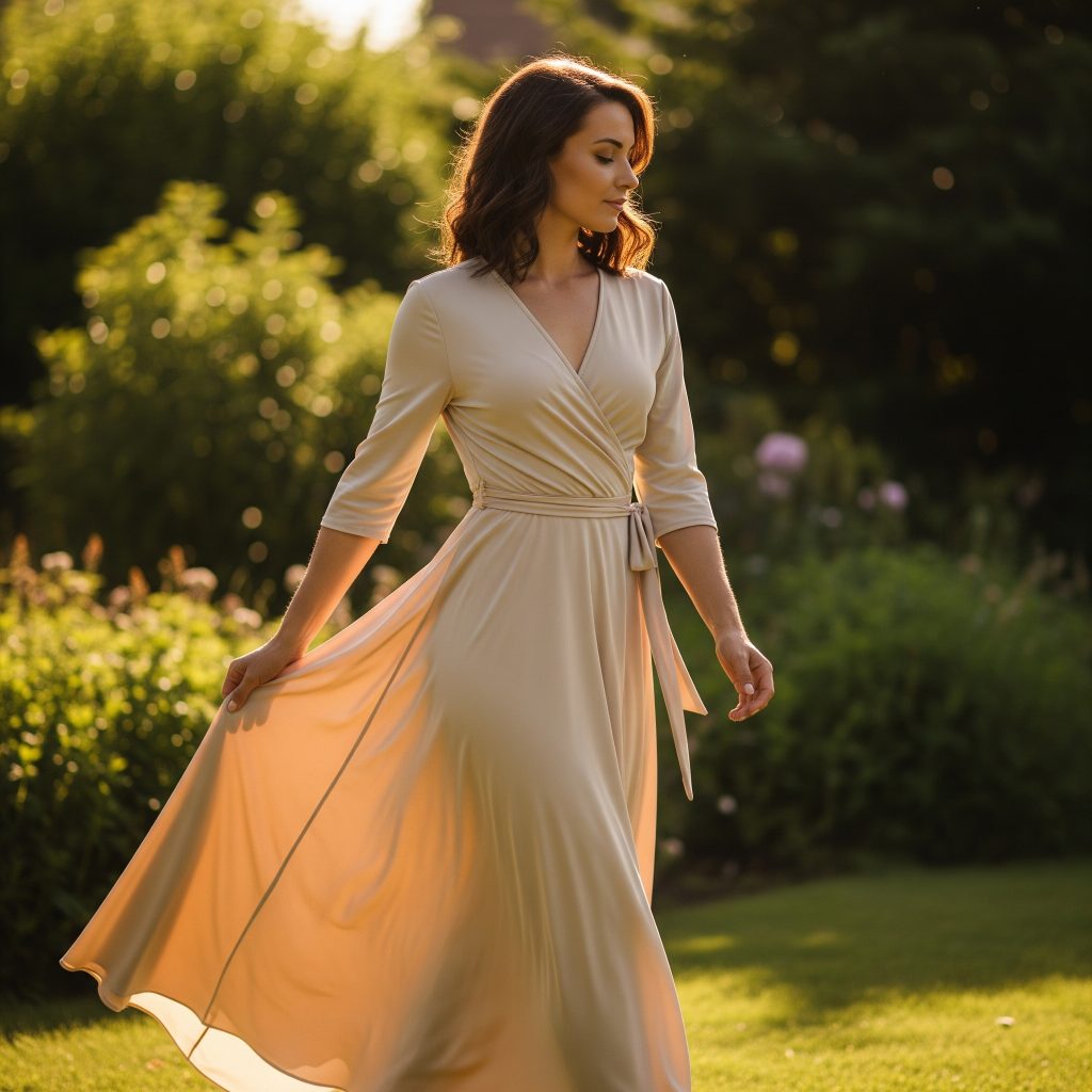 wrap dress beige