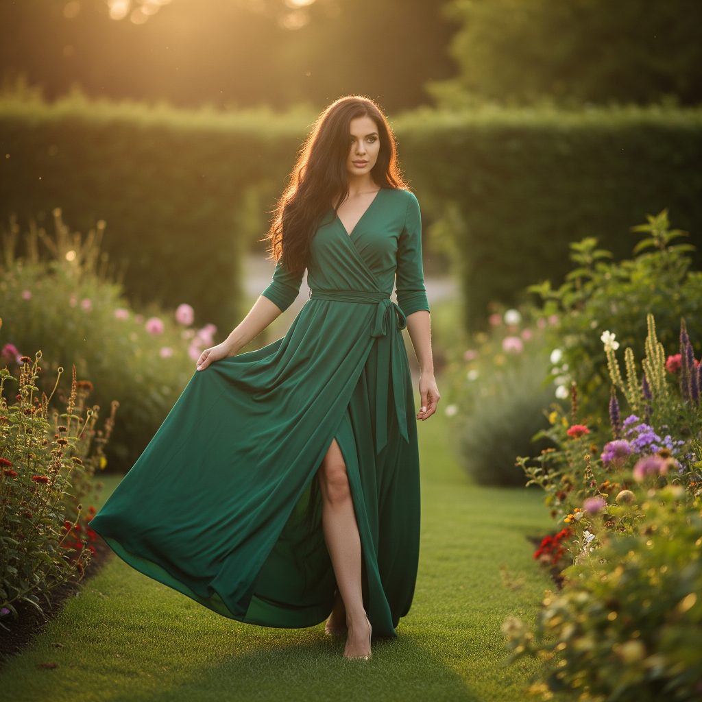 wrap dress green